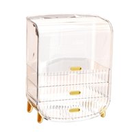 Bothyi - Bandeja De Tocador De Baño De Gran Capacidad Con Tapa Para Encimera De Baño Oficina Transparente