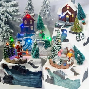 N-Ofertas - Villa Navideña Musical Decoración Luz Led Y Movimiento Pequeña