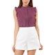 thumbnail image 1 of INSPIRE CHIC Blusas sin mangas para mujer de regreso a clases, blusas de trabajo con volantes y pliegues, tops elegantes, púrpura oscuro XL, 1 of 7