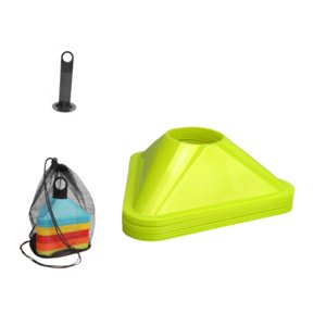 Ioensy - 10 Conos Triangulares De Fútbol Para Entrenamiento De Agilidad, Ideales Para El Fútbol. Color Verde.