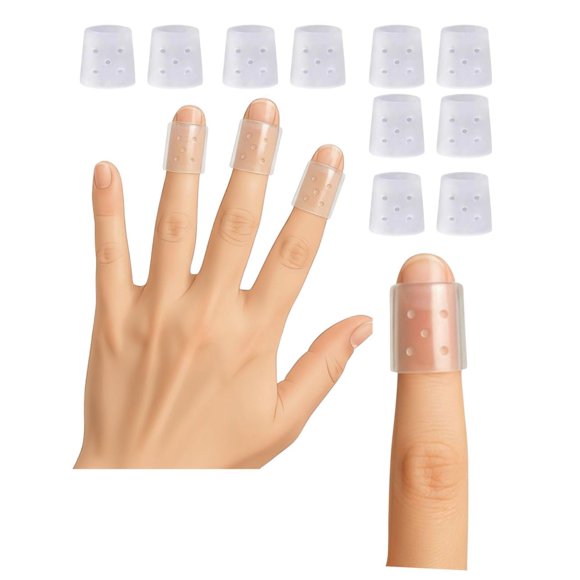 Protectores para dedos SOR, Inc. Pack de 10 reutilizables transparentes