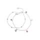 thumbnail image 1 of Tobillera de Plata Doble Cadena con Corazones y Circones, 1 of 3