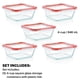 thumbnail image 2 of Set de recipientes Pyrex Freshlock para almacenamiento de alimentos, 4 tazas (paquete de 5), 2 of 5