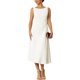 thumbnail image 2 of INSPIRE CHIC Vestido Formal Elegante sin Mangas para Mujer, con Fruncido, Cintura Alta, Línea A, Vestidos de Trabajo L Blanco, 2 of 5