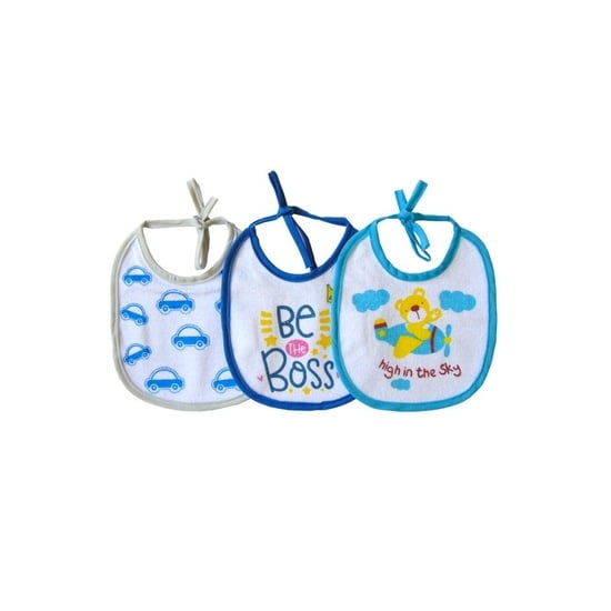 Set 3 Baberos Impermeables Celeste Talla M