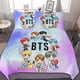 thumbnail image 1 of Juego de ropa de cama de microfibra con funda nórdica Kpop BTS, estampado 3D, ligero, de 3 piezas, 1 funda nórdica y 2 fundas de almohada para niños y niñas., 1 of 3