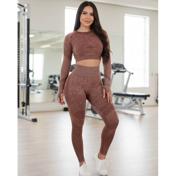 Conjunto Deportivo Mujer Pre Lavado Fitness Yoga Premium