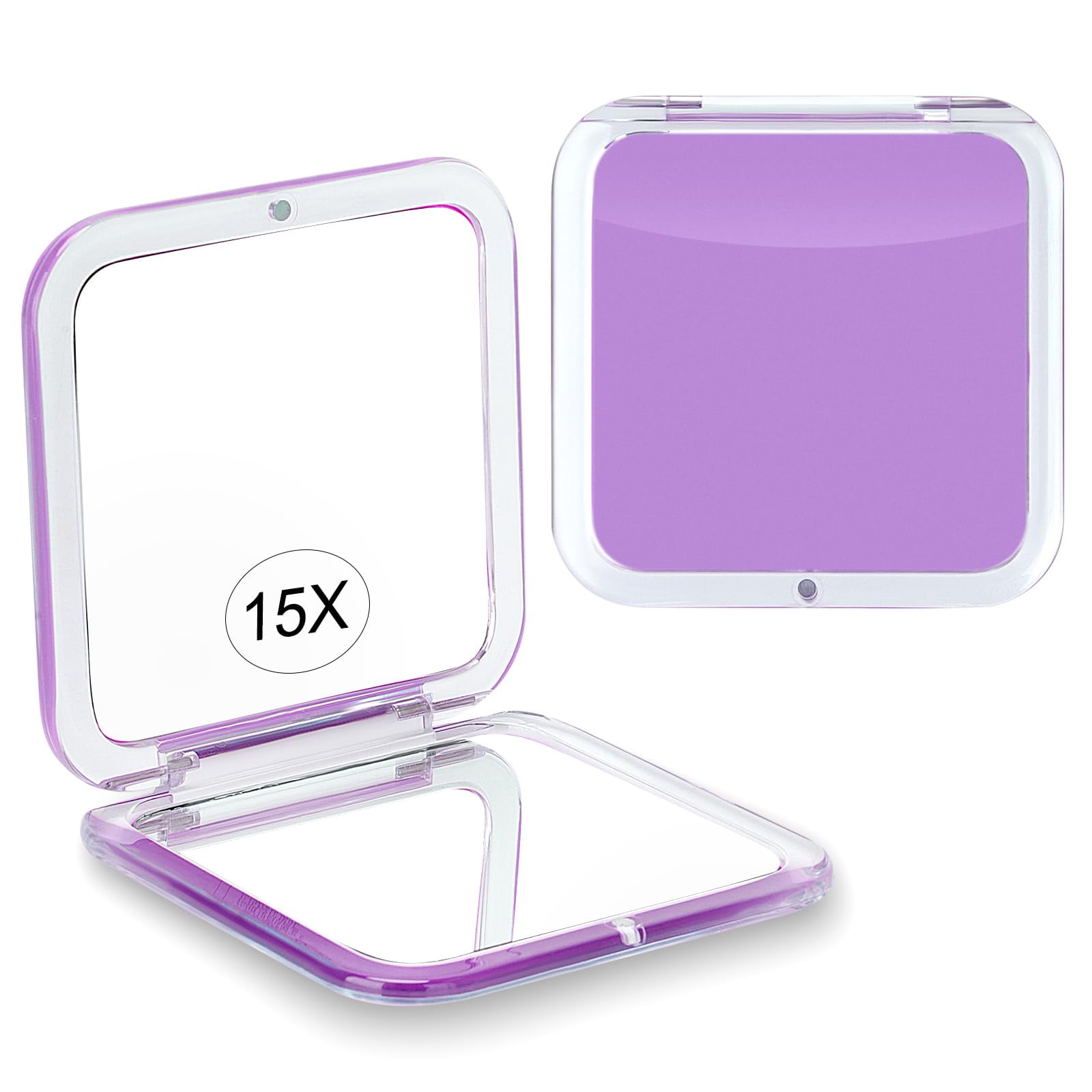 Compact Mirror Santoo, Espejo De Maquillaje Con Aumento 15x, Color Morado