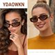 thumbnail image 3 of Gafas de sol YDAOWKN retro ovaladas estilo ojo de gato para mujer, 3 of 6