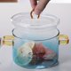 thumbnail image 2 of 1pc, Household Pink Double Ear Glass Pot, Double Handle Soup Health Pot, Electric Ceramic Stove Soup, Open Fire Stew Pot, Innovative Pink Glass Pot 1500ml/50.7oz, 2 of 2