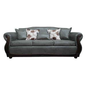 América Decora - Sofá Con Resorte Estructural Grand Santi Envejecido 4 Personas Gris