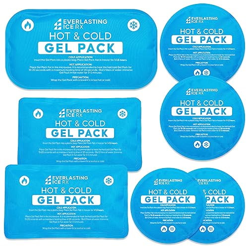 Paquetes de hielo reutilizables en gel frío y caliente Everlasting Ice Rx, paquete de 7