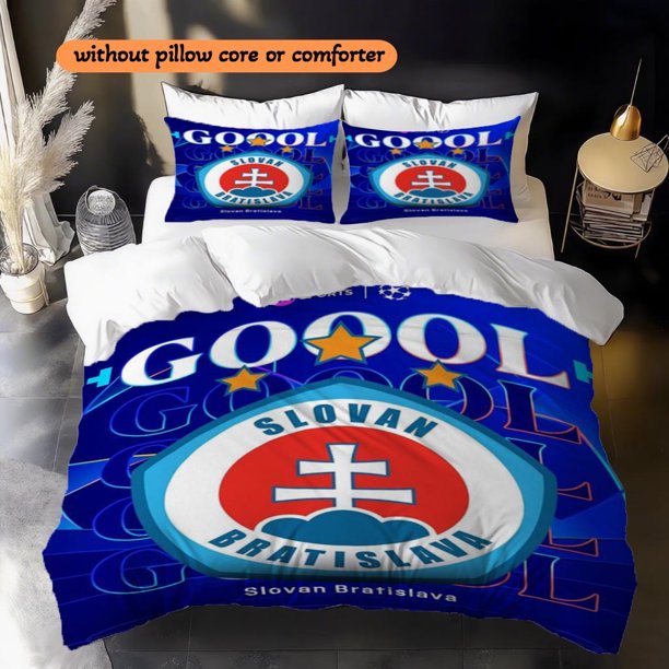 3pcs Slovan Bratislava Printed Bedding Set Essential Digital Print Duvet Cover Set for Christmas and Halloween