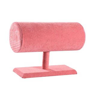 Ioensy - Soporte De Exhibición Resistente Para El Cabello, Flocado Suave Para Pulsera, Joyería, Collar, Rosa