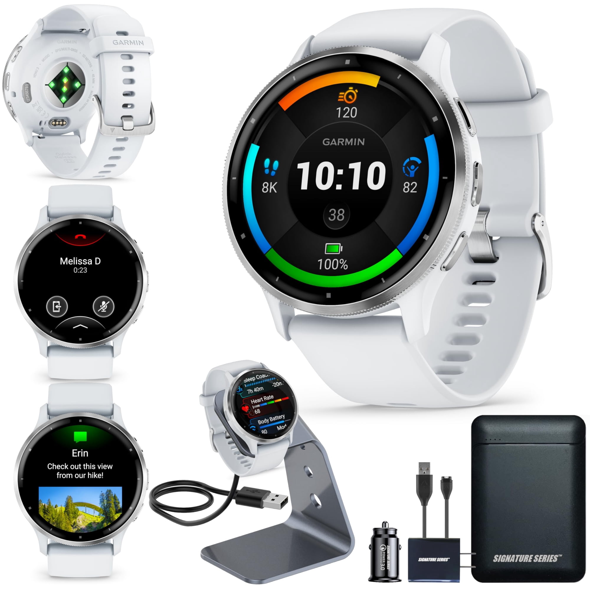 Certified Brands - Reloj Inteligente Gps Garmin Venu 3 Con Pantalla Amoled Whitestone