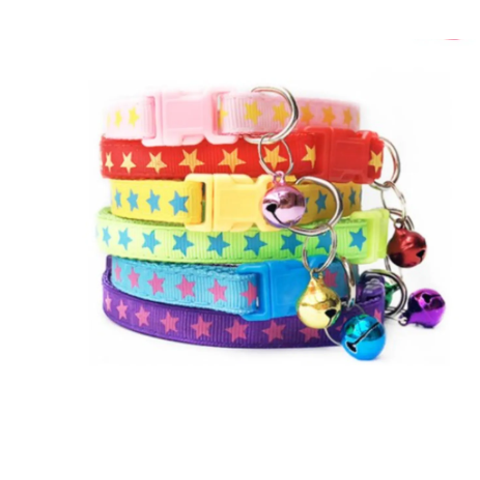 Genérico - Correa Para Mascota Cuello Estrellas Con Campana 1Cm