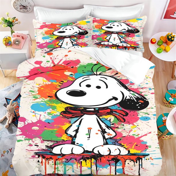 x345 Bed SheetsCartoon Duvet Cover Set Children, Quilt, Comforter, Size Bedding, Reactive Printing, Room Decor, Home, PCs, PCs 3-Piece Bedding Set (1 Duvet Cover + 2 Pillow Shams) nj345