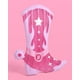 thumbnail image 2 of Flotador inflable para piscina xo, bota de vaquera Fetti de 6 pies con purpurina, 2 of 3
