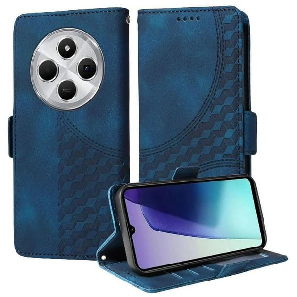 Carcasa FOXDOCK Xiaomi Redmi 14C 4G de cuero PU, diseño acolchado clásico, protección contra caídas y rayones