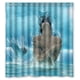 thumbnail image 1 of Cortina de ducha de sirena marina con ganchos, tamaño 66 x 72 pulgadas, 1 of 3