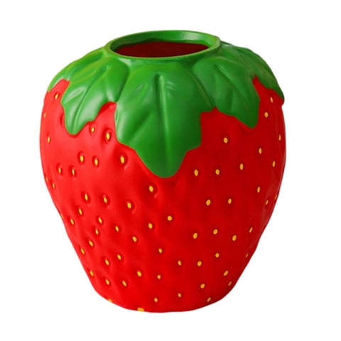 Bothyi - Jarrón De Fresas Para Flores Jarrón De Frutas Para Centro De Mesa Decoración Hogar Rojo