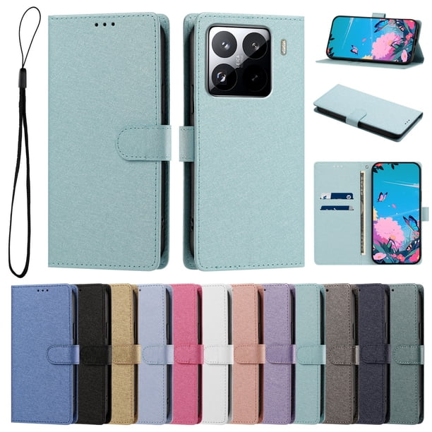 Funda Cartera de PU para Xiaomi 15 Pro con Tarjetas, Verde Menta