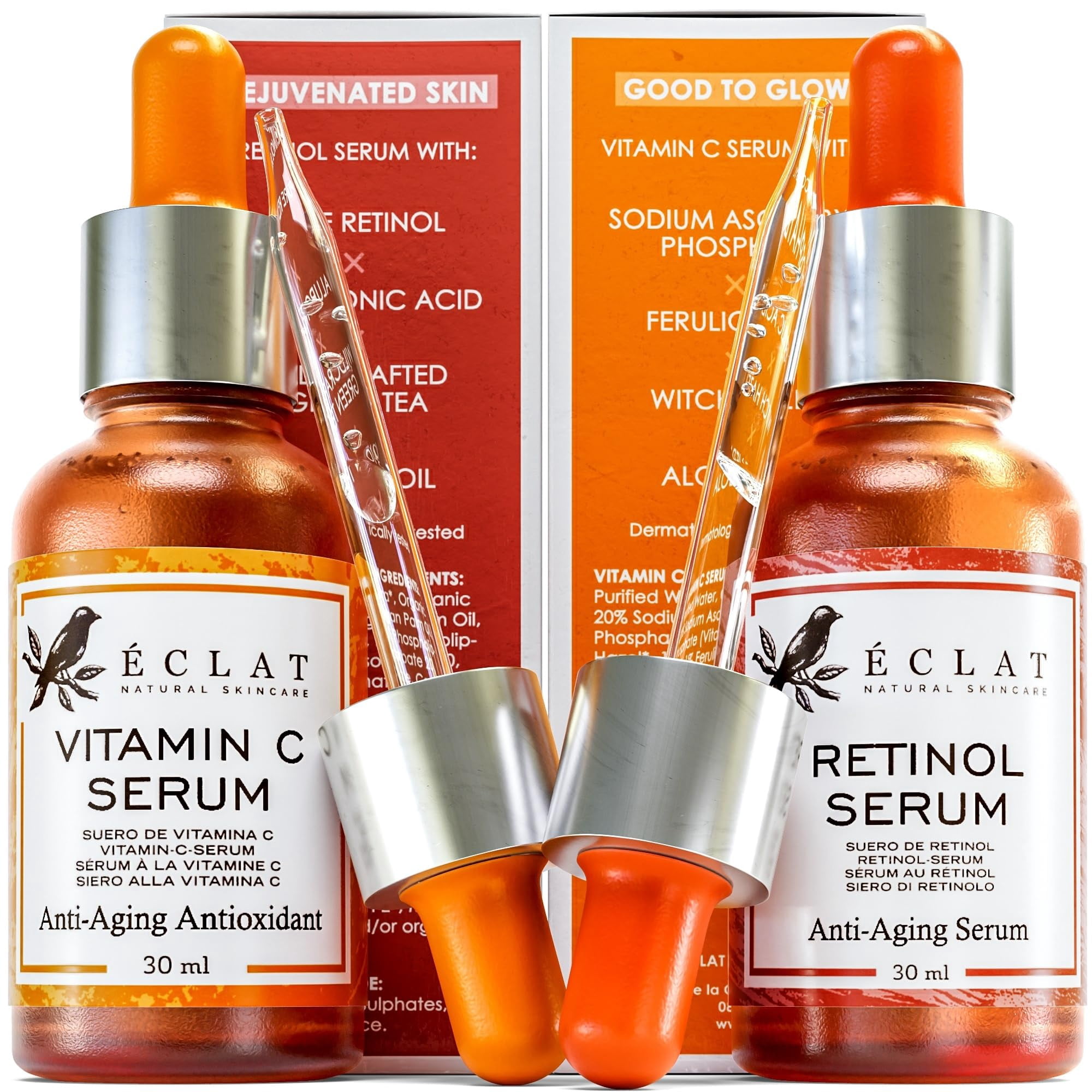 Eclat Skincare - Set De Cuidado De La Piel Eclat, Sérum Facial, Vitamina C, Retinol, Antienvejecimiento
