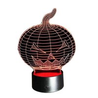 Lelumania - Lampara Ilusion 3D Calabaza De 7 Colores, Base Touch