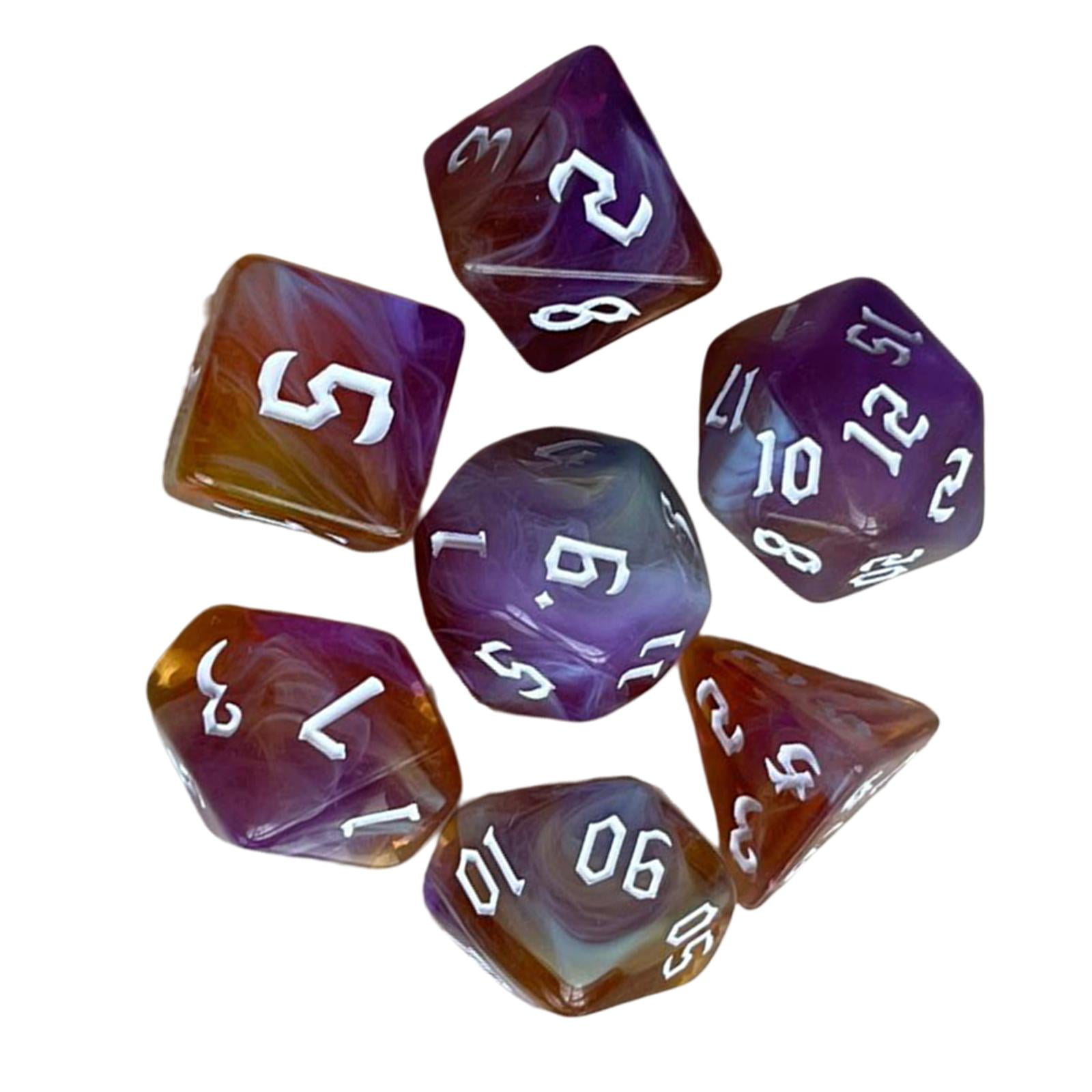 Magideal - 7 Piezas De Dados Poliédricos Para Fiestas, Accesorios De Casino, Accesorios, Cielo Estrellado, Color, Novedad, Dados De Para Dnd, Rpg, , D D