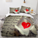 thumbnail image 1 of Love Bedding Set Single Twin Full Queen King Size Wedding Bed Set Aldult Kid Bedroom Duvetcover Sets 3D couple Bed Sheets, 1 of 5