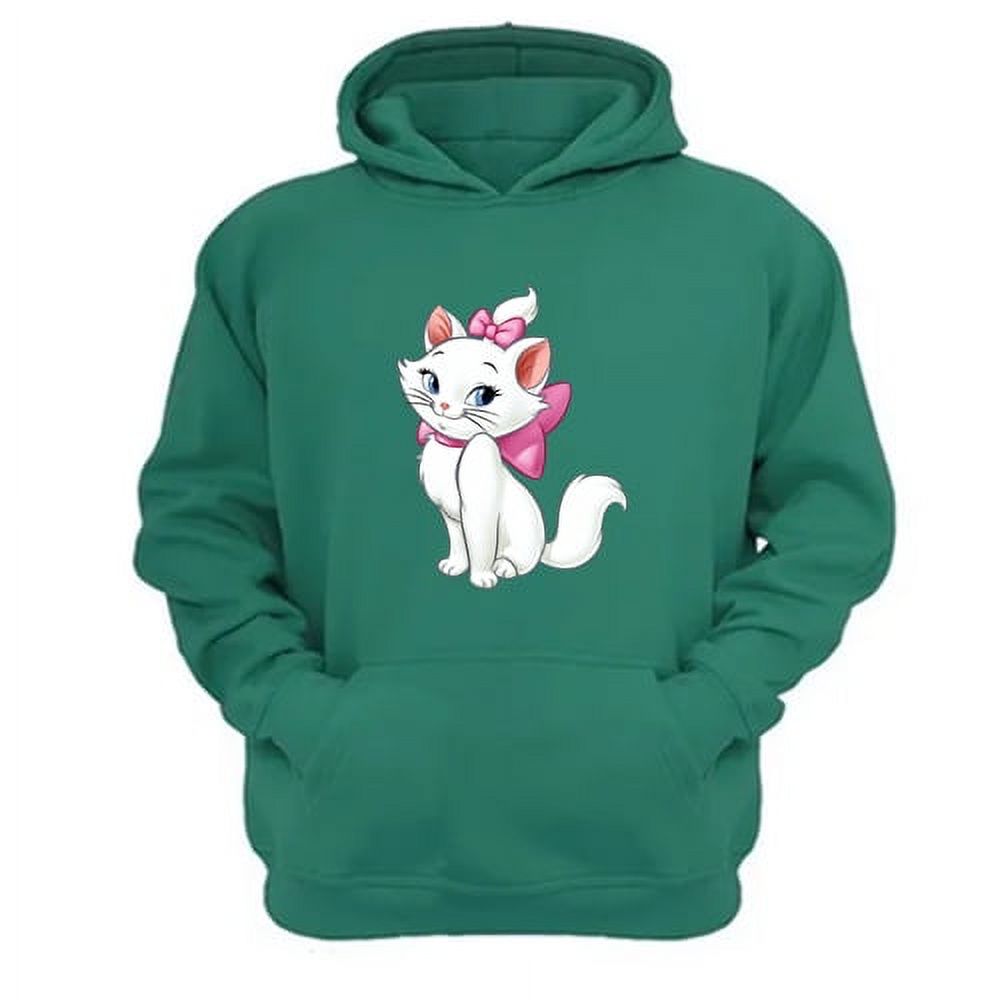Genérico - Poleron Canguro Gatos Aristócratas Verde Aguamarina Talla L Unisex
