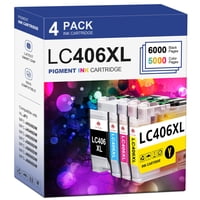 Cartucho De Tinta Toner Kingdom Lc406Xl, Paquete De 4 Unidades, Alto Rendimiento