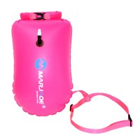 Magideal - Boya De Natación, Flotador De Seguro De Natación, Alta Visibilidad, Bolsa Seca Ligera, Boya De Natación, Flotador Para Paseos En Bote, Kayak, Pesca, F Rosa Roja