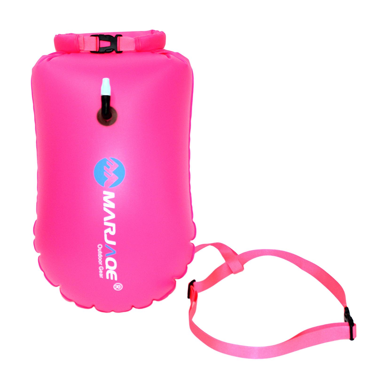 Magideal - Boya De Natación, Flotador De Seguro De Natación, Alta Visibilidad, Bolsa Seca Ligera, Boya De Natación, Flotador Para Paseos En Bote, Kayak, Pesca, F Rosa Roja
