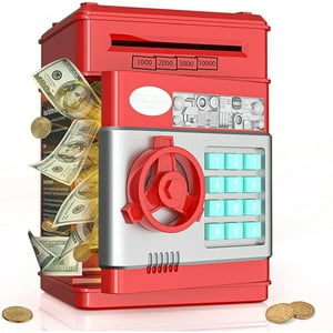 Veat00L - Alcancía Para, Banco De Dinero Con Contraseña/Lindo Mini Cajero Automático, Caja De Seguridad Para Dinero En Efectivo, Gran Y Práctico Regalo De Cumpleaños Para Niños Y Niñas