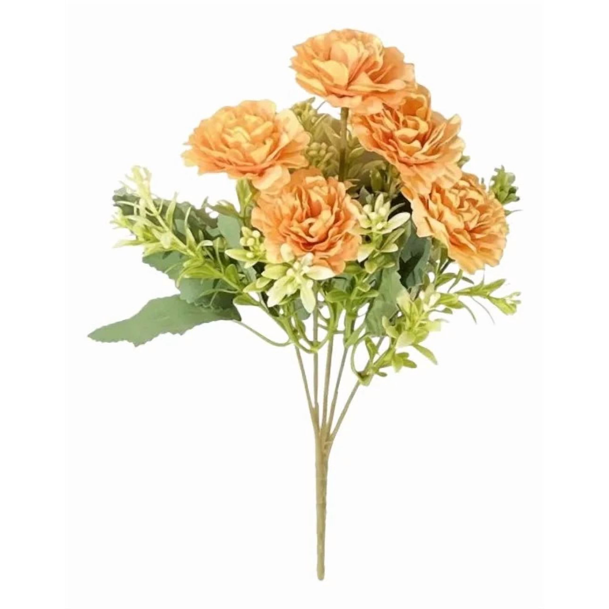 Genérico - Set 4 Flores Artificiales Ramo Decorativo Peonía Follaje Jhn