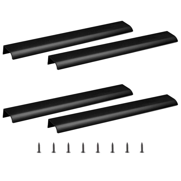 Tirador de borde para gabinete Qjaiune negro de aluminio, 300 mm