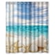 thumbnail image 1 of Cortina de ducha con diseño de océano, juego de cortinas de baño con ganchos, tamaño 60 x 72 pulgadas, 1 of 3