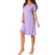 thumbnail image 2 of INSPIRE CHIC Camisón de Manga Corta con Volantes para Mujer, Camiseta de Dormir de Rayón Suave con Cuello Redondo para Primavera Verano, Talla XL, Púrpura, 2 of 6