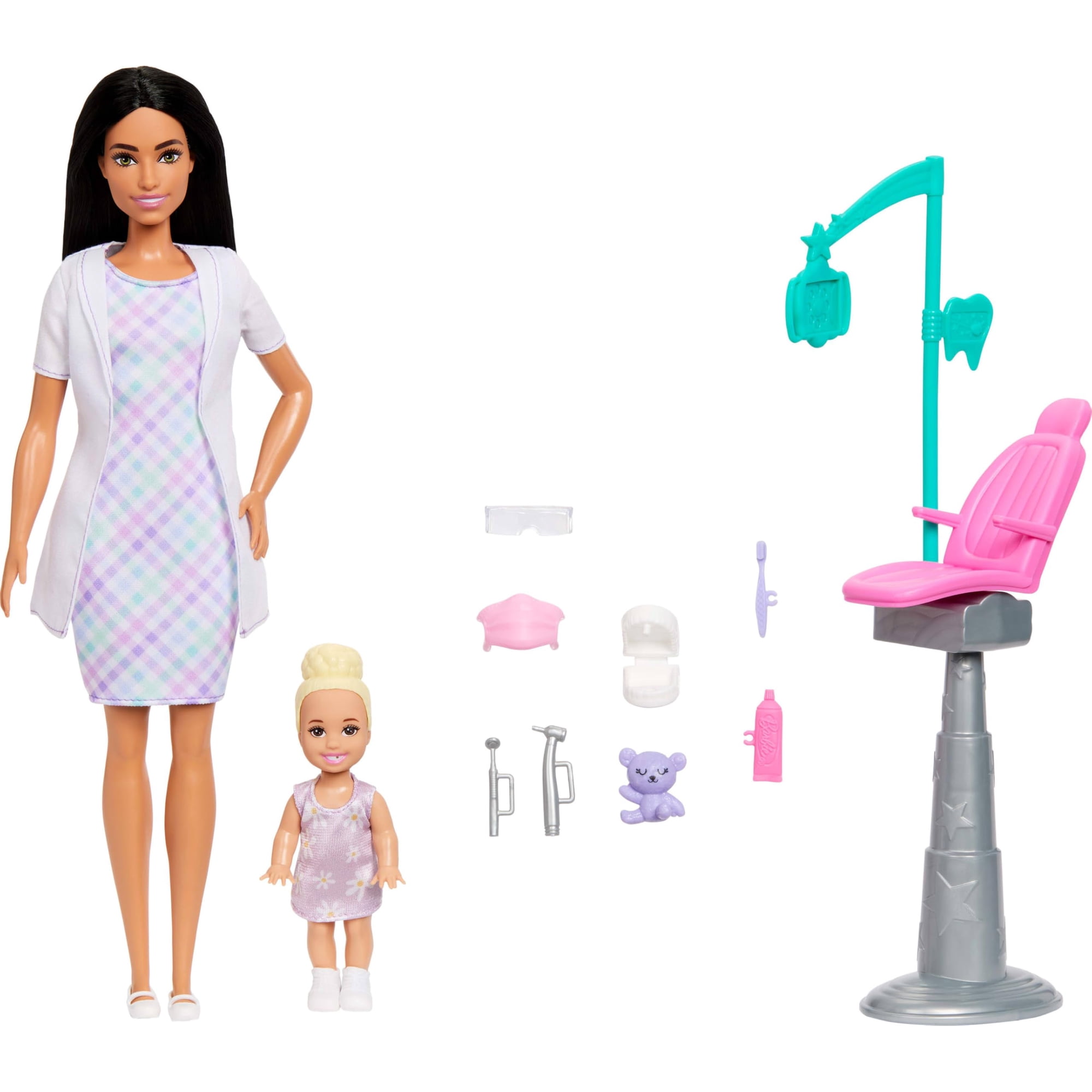Set De Juego Barbie Profesiones Dentista Con Muñecas Y Accesorios