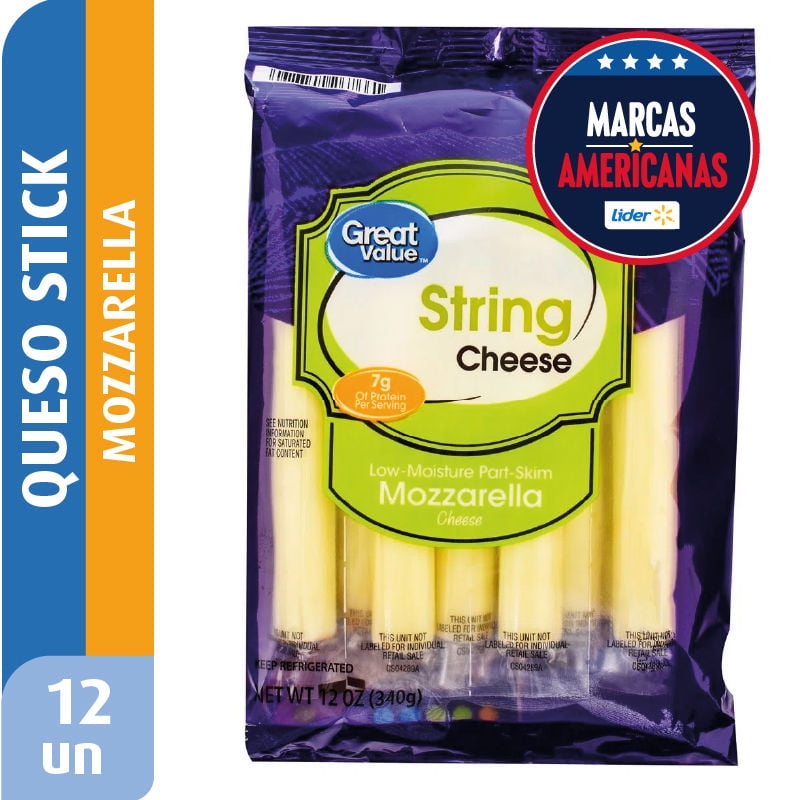 Varitas De Queso Mozzarella Hebras 340 g Great Value