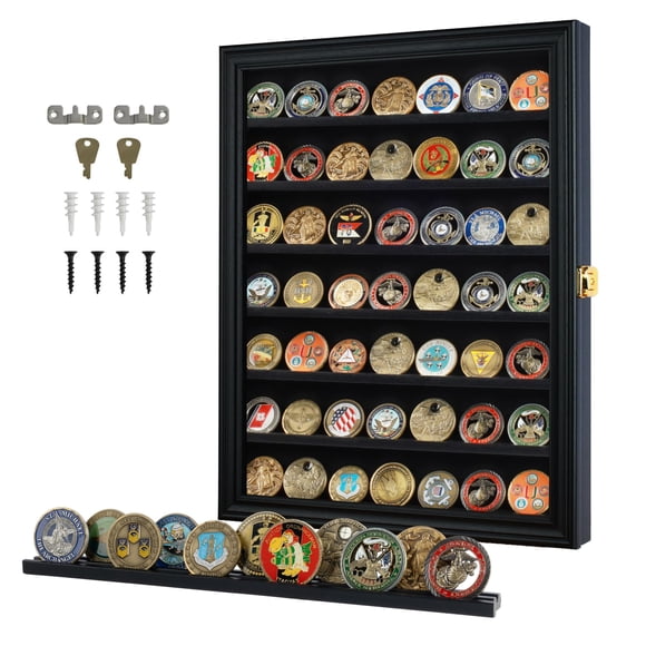 Vitrina para Monedas de Desafío Militar DisplayGifts 44x36x4 cm