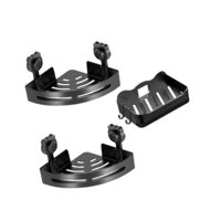 Magideal - Estante De Almacenamiento De Champú, Estante Esquinero Con Ventosa, Soporte De Pared Multiusos Para Champú, Organizador De Ducha Para Dormitorios De 2 Piezas Con Jabonera