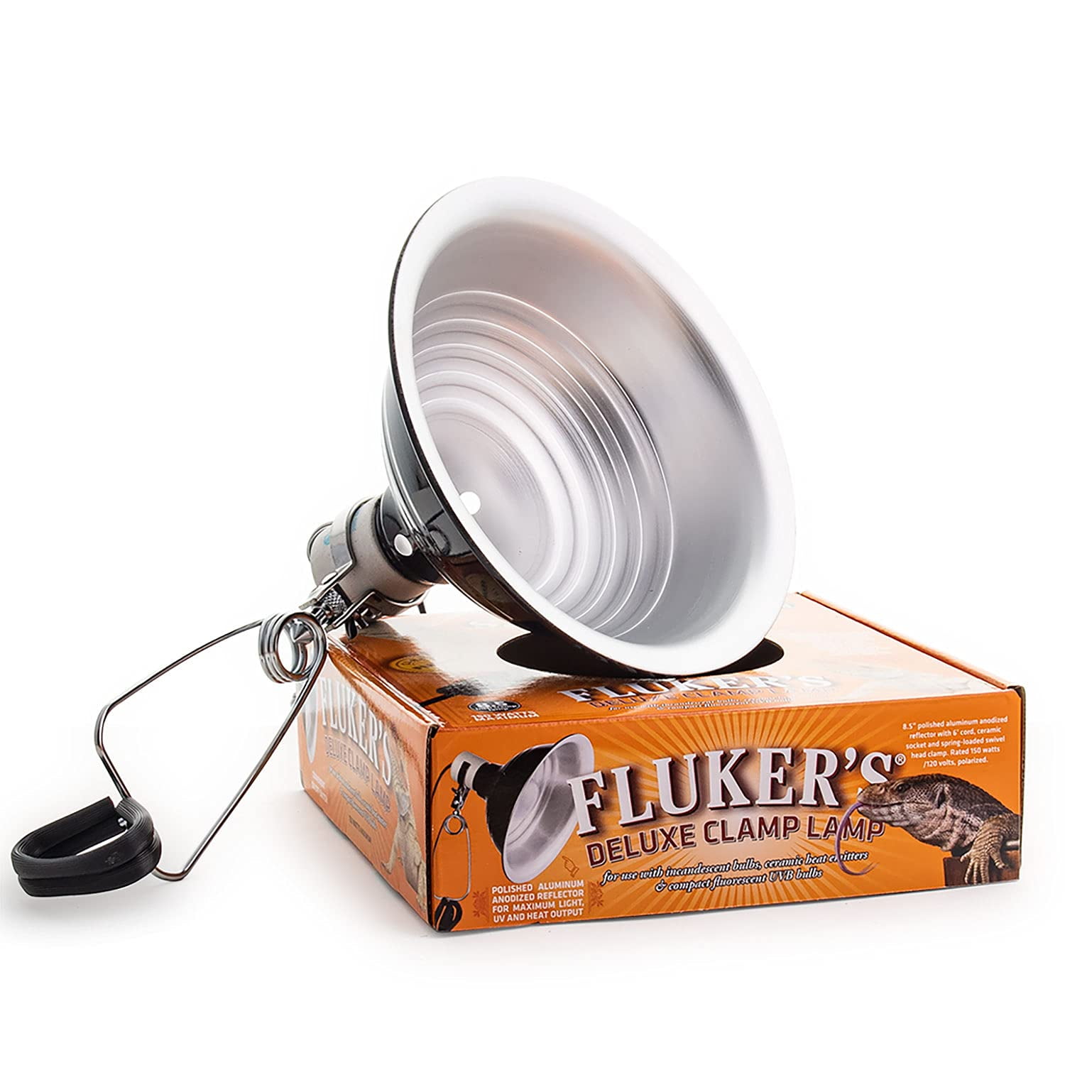 Lámpara de pinza Repta-Clamp de Fluker para tanques de reptiles de 150 W