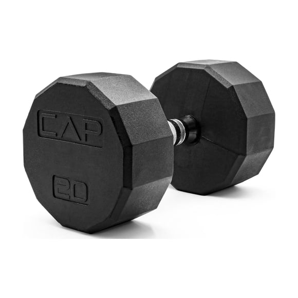 Mancuerna CAP Barbell 9 kg con Recubrimiento de Goma y Mango Cromado