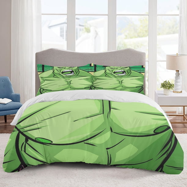 Hulk Bedding Sets Cartoon Duvet Cover Lightweight 3 Piece Bet Sets for Kids Boys Girls