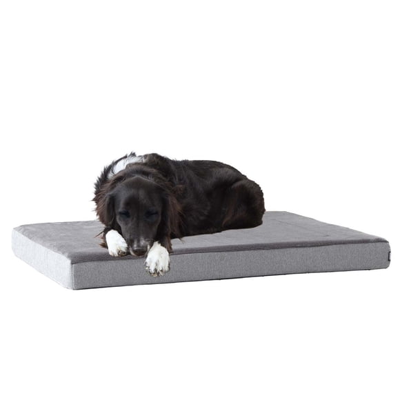 Cama ortopédica Barkbox para perros, espuma viscoelástica, grande, gris