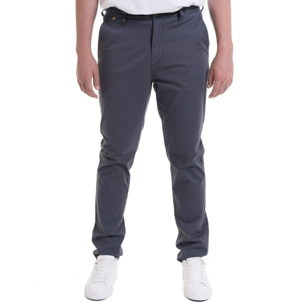 Pantalon Frente Plano Spandex Azul Piedra