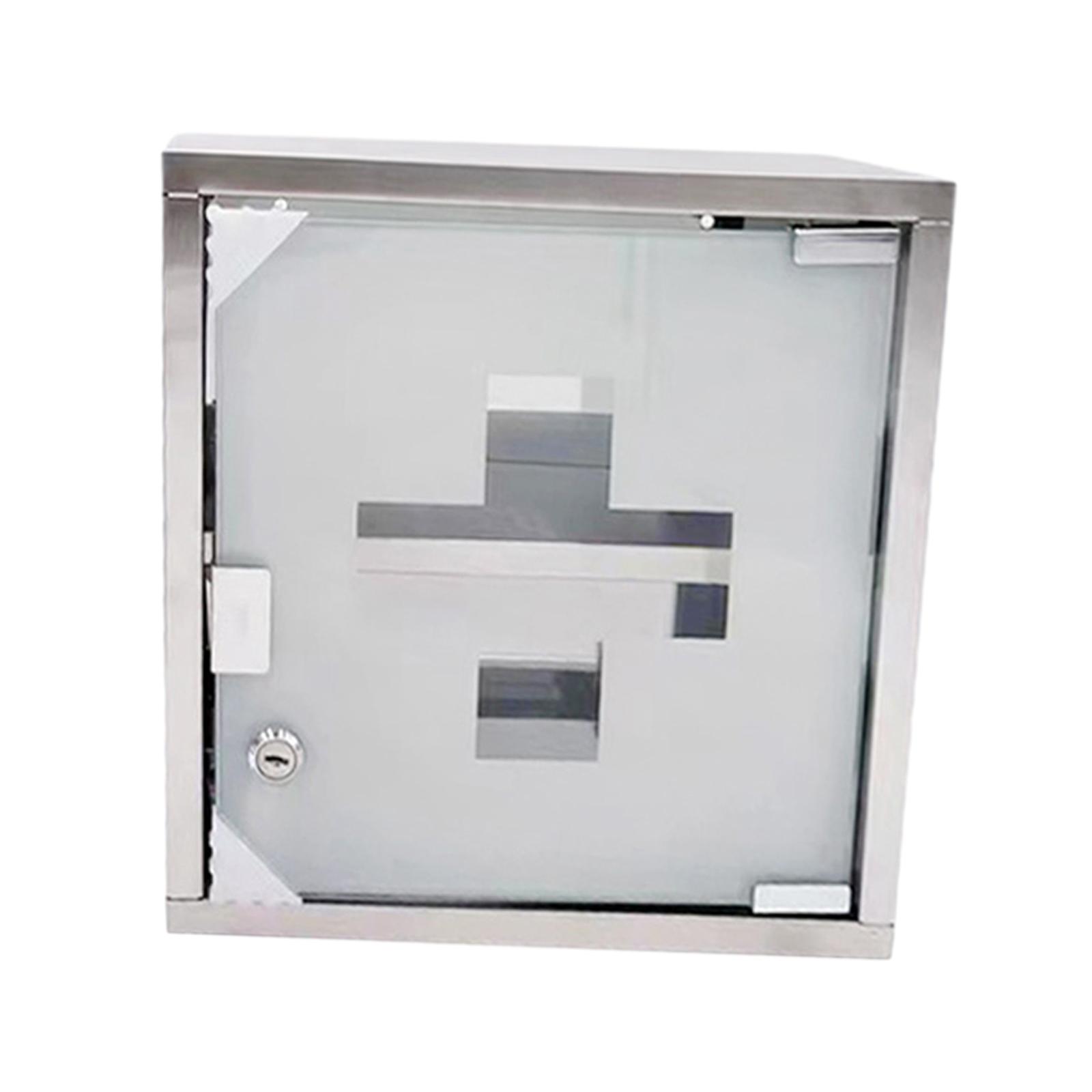 Magideal - Botiquín De Primeros Auxilios Para Gabinete Médico, 2 Capas Grandes Con Cerradura Y Llaves, Caja De Metal Con Cerradura, Caja Para Botiquín De Primero