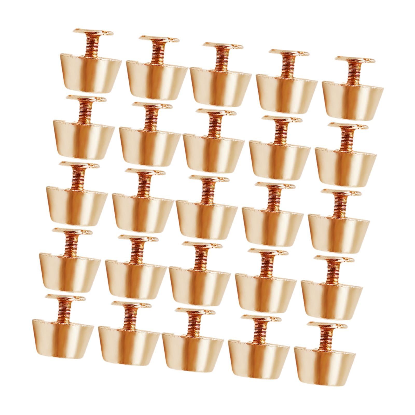 Magideal - 25 Remaches De 12 Mm Con Tapón De Rosca, Remaches De Cabeza De Clavo Hechos De Aleación, Remaches De Cabeza Plana Resistentes Para Bolsos, Proyectos D Oro